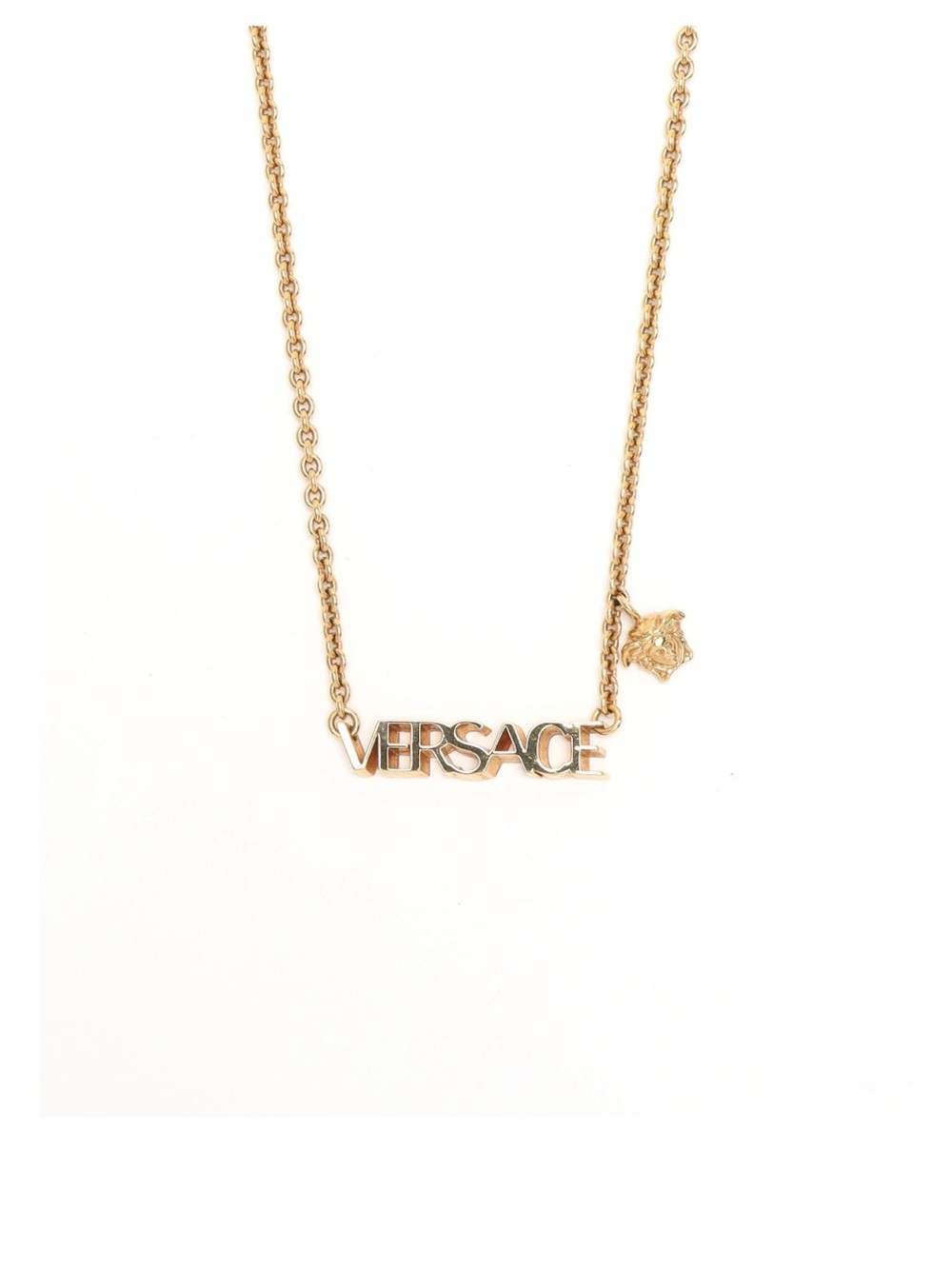 Versace Gold Logo Nameplate Chain Necklace